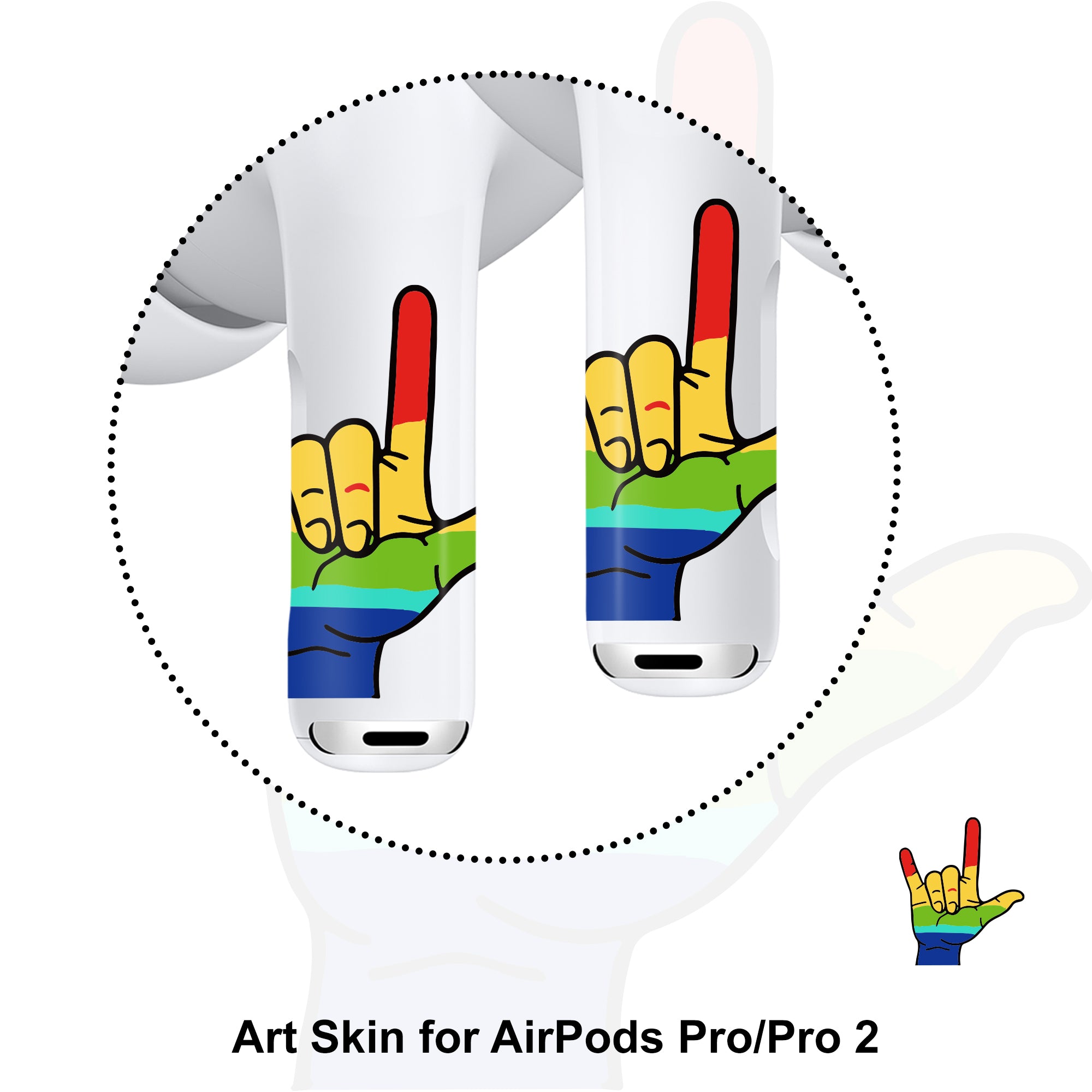 Sticker Autoadhesivo para Audifonos Airpods Pro-Pro2 Mano L