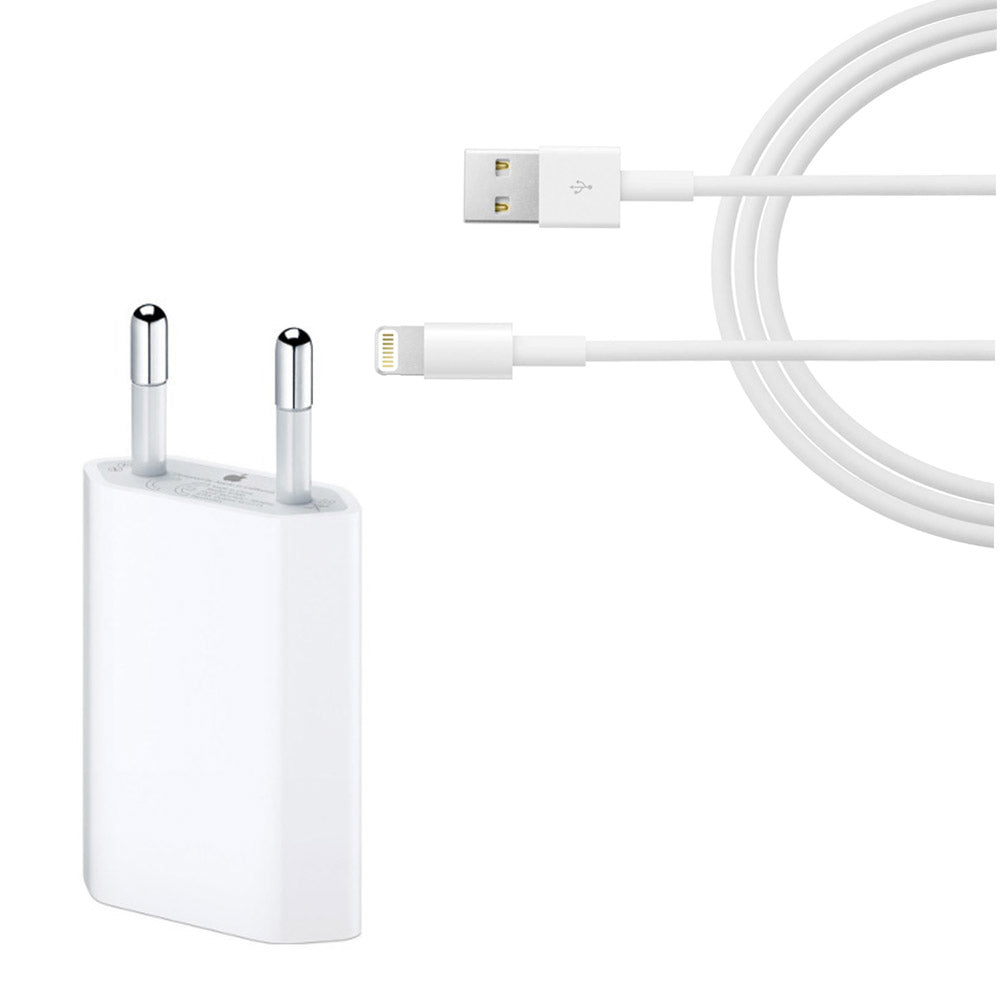 Kit Apple Cargador 5 watts + Cable 1m usb a lightning