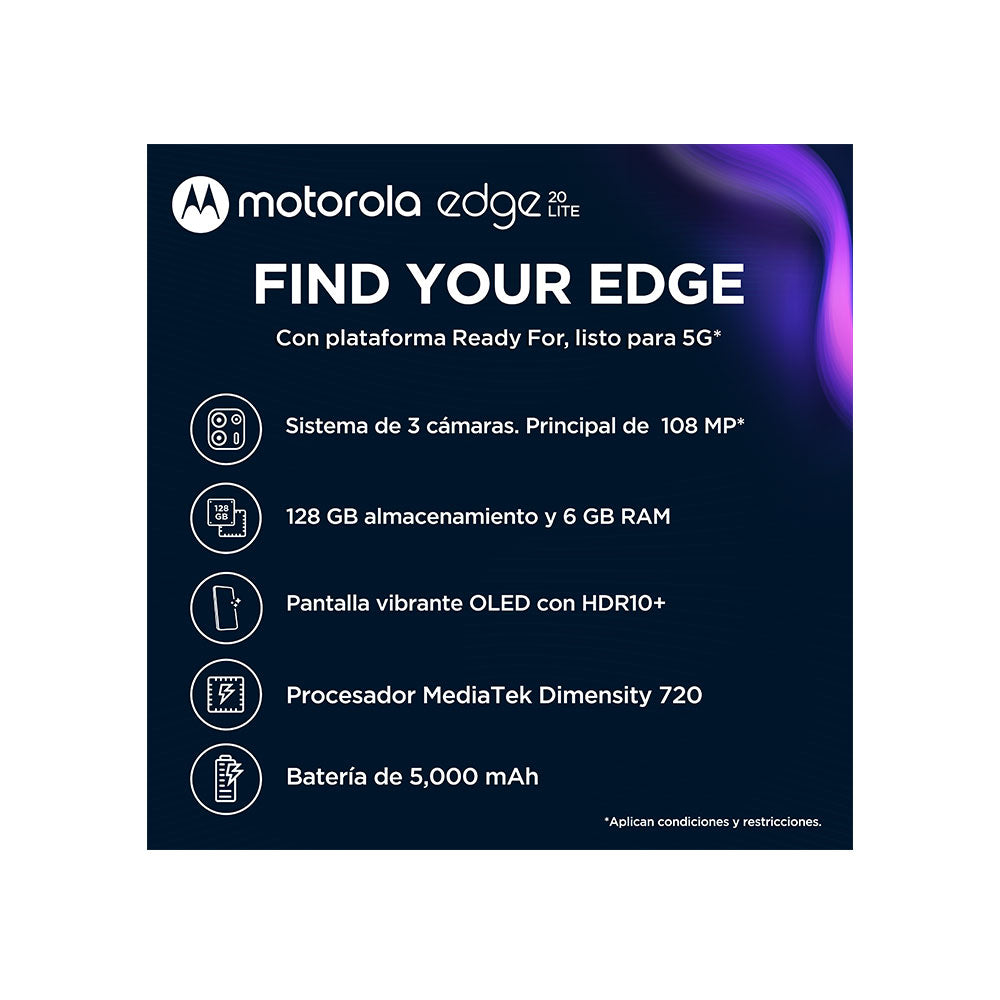 Motorola Edge 20 Lite 128GB ROM 6GB RAM Verde